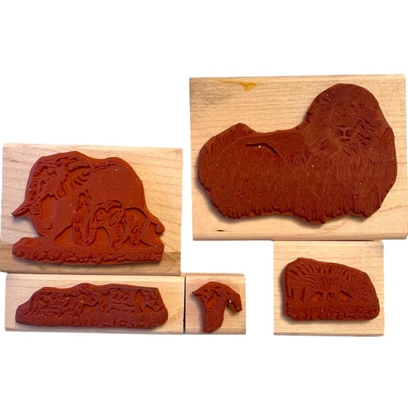 Stampin’ Up “Serengeti” Rubber Stamp Set of 6 Cardmaking Scrapbooking School - Picture 4 of 8